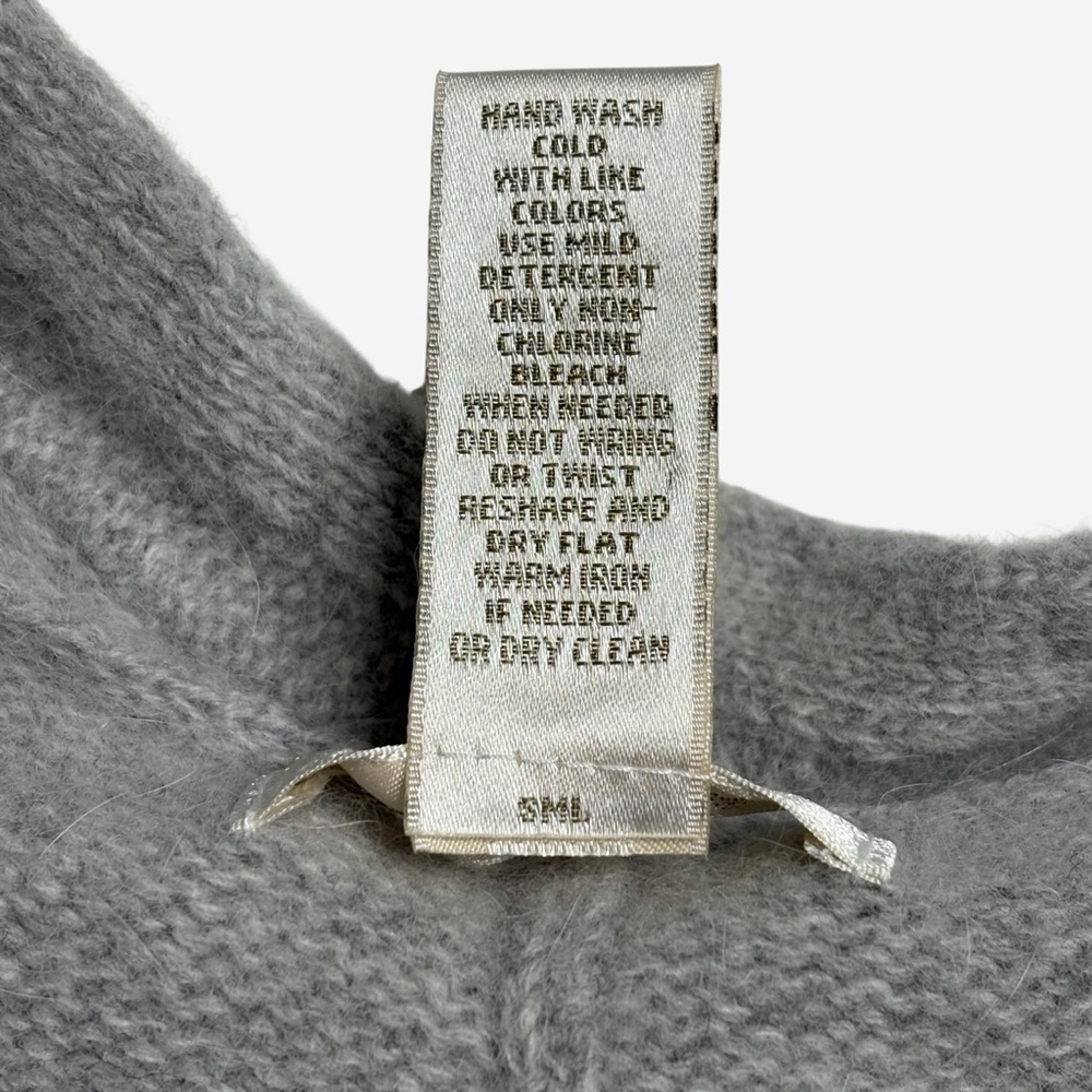 VTG Kenar Open Front Cardigan M Wool Angora Heather Gray Pockets Short Sleeve - Picture 12 of 12